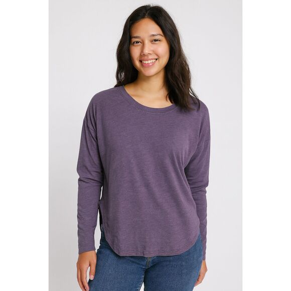 NWOT Chaser Tri-Blend Scoop Neck Burnout Rounded Hi-Low Hem Long Sleeve Tee XS - Picture 14 of 14